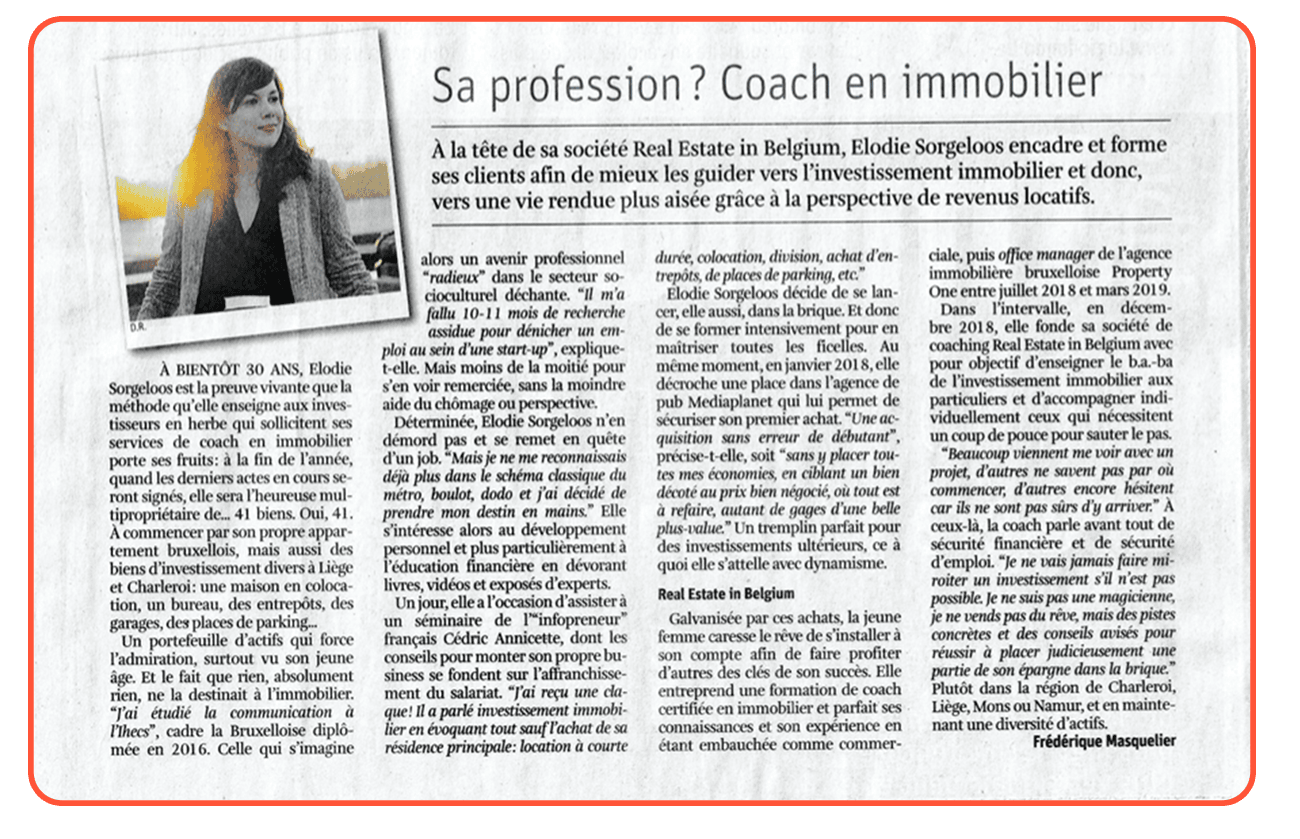 Article La Libre - Elodie Sorgeloos
