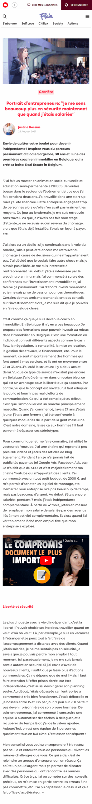 Flair Magazine - Portrait Elodie Sorgeloos